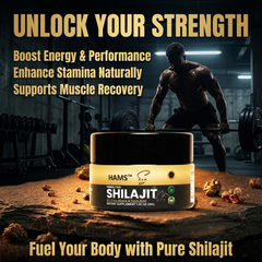 Pure Himalayan Shilajit Resin by HAMS™ – 30g jar featuring naturally occurring organic compounds.