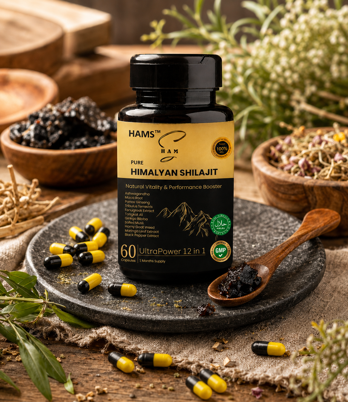Men's Wellness Herbal Complex with Maca Root, Tongkat Ali and Safed Musli