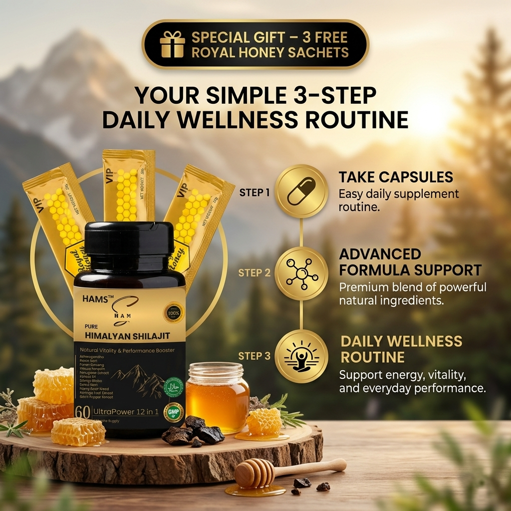 12-in-1 Botanical Herbal Supplement for Active Lifestyles – A convenient capsule-based formula combining Himalayan Shilajit, Ginkgo Biloba, Fenugreek Extract, Black Pepper Extract and additional botanicals.