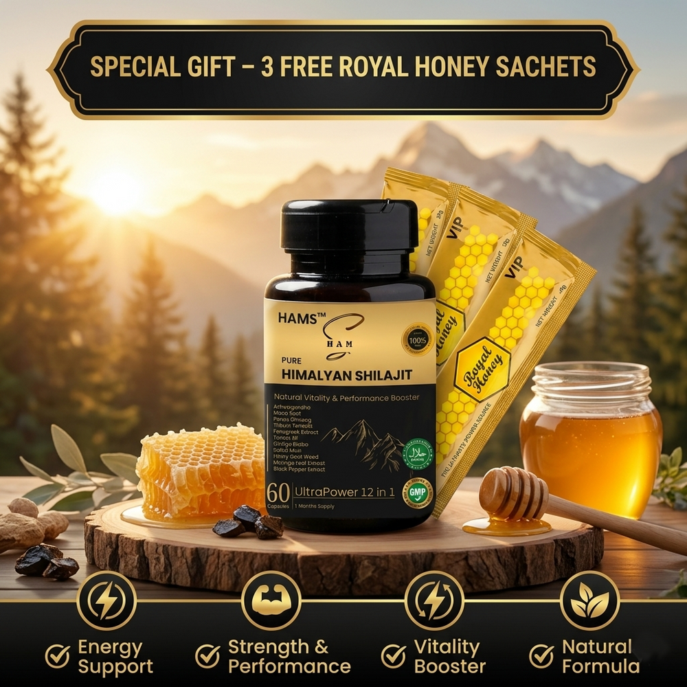 Himalayan Shilajit with 11 Botanical Ingredients – Multi-ingredient herbal formula featuring Tribulus Terrestris, Safed Musli, Tongkat Ali, Moringa and other plant-based ingredients.