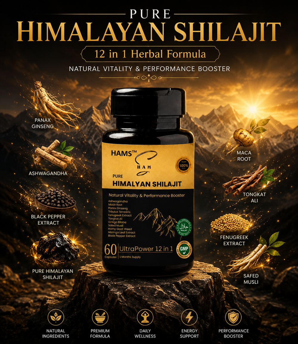 Shilajit Ashwagandha and Moringa Herbal Complex for Daily Wellness Support